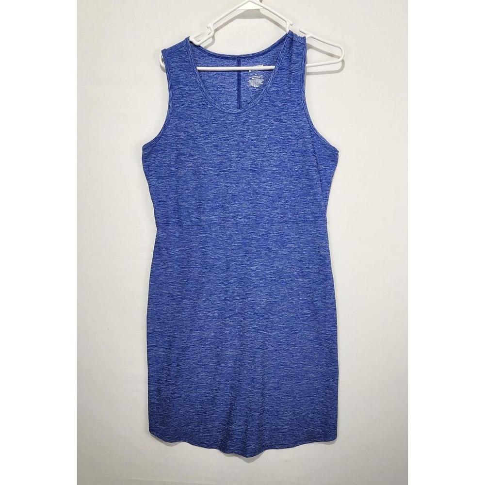 Duluth Trading Co Women's M Blue Heather Sleeveless Tank Shift Dress Stretch